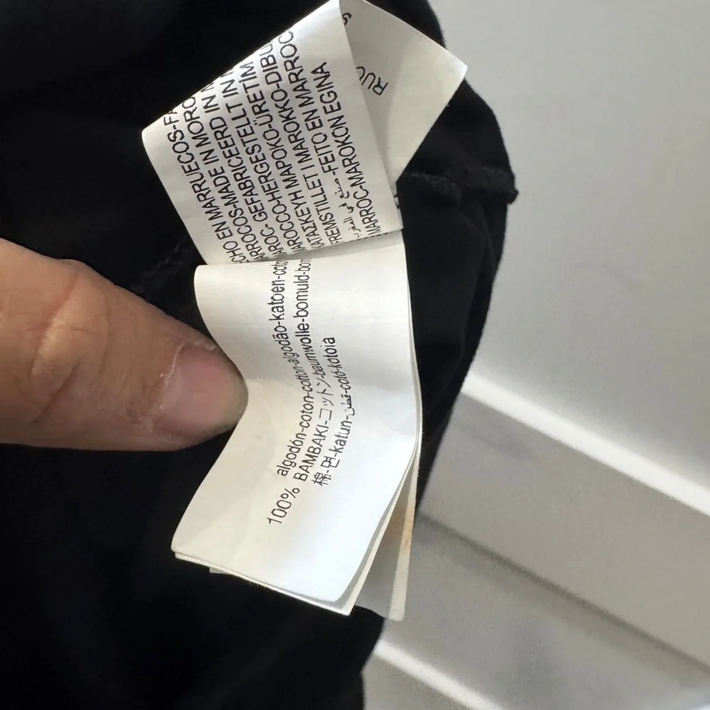 Zara Black Short Sleeve Tee with Ruffle Pocket - Picture 6 of 6